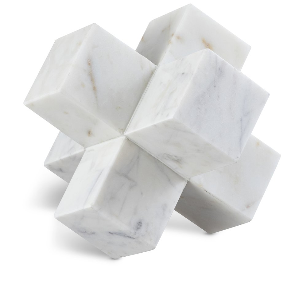 Jack White Marble Decorative Jack Object. Picture 1