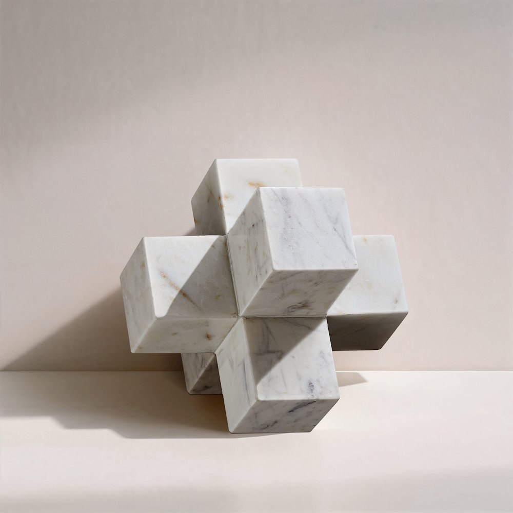 Jack White Marble Decorative Jack Object. Picture 4
