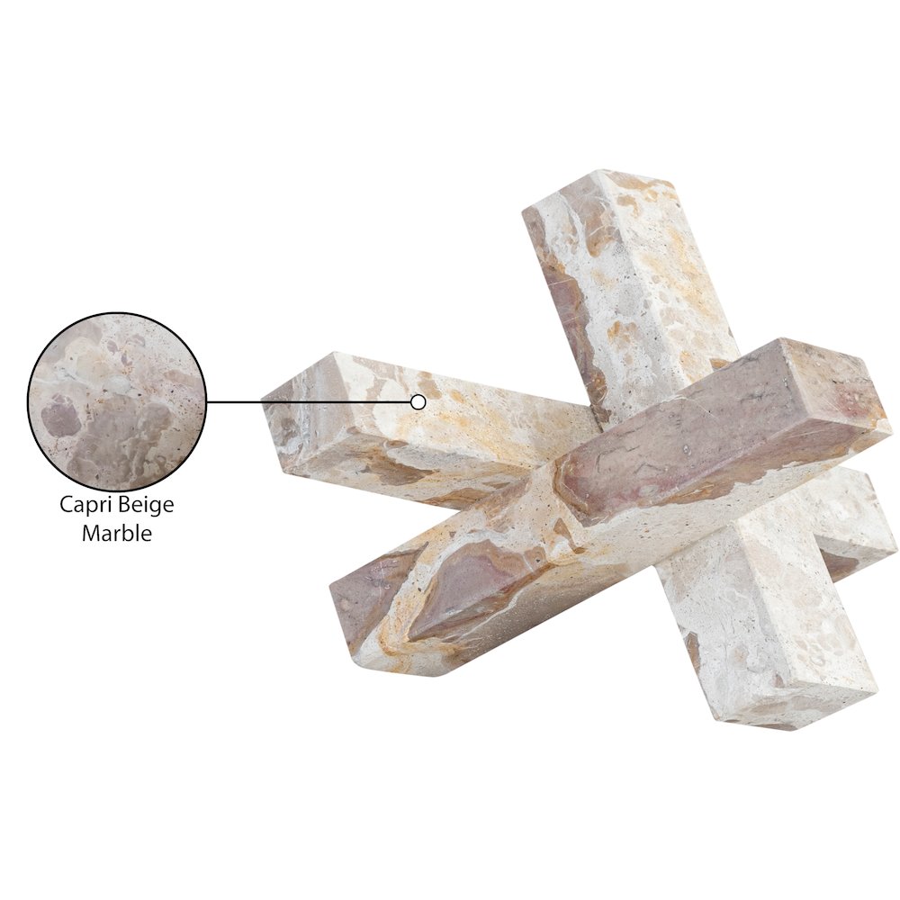 Stix Beige Marble Decorative Object. Picture 3