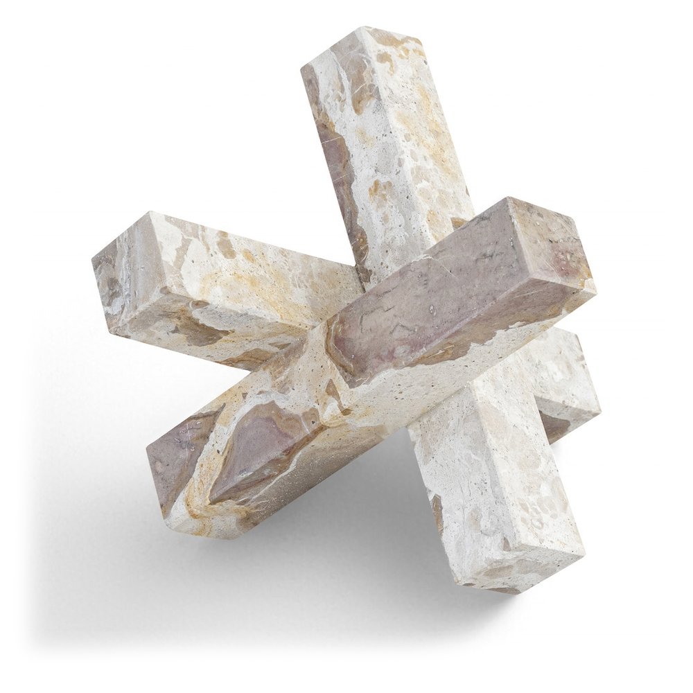 Stix Beige Marble Decorative Object. Picture 1