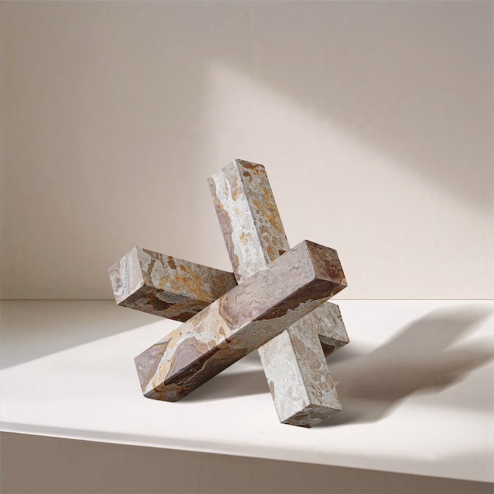 Stix Beige Marble Decorative Object. Picture 4