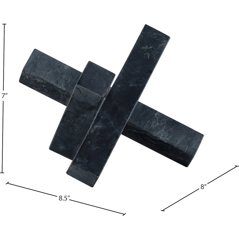 Stix Black Marble Decorative Object. Picture 5
