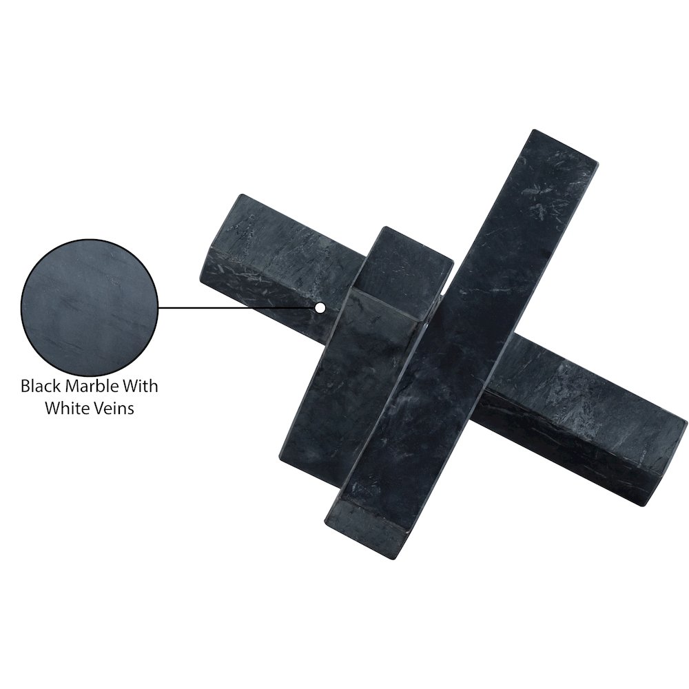 Stix Black Marble Decorative Object. Picture 3