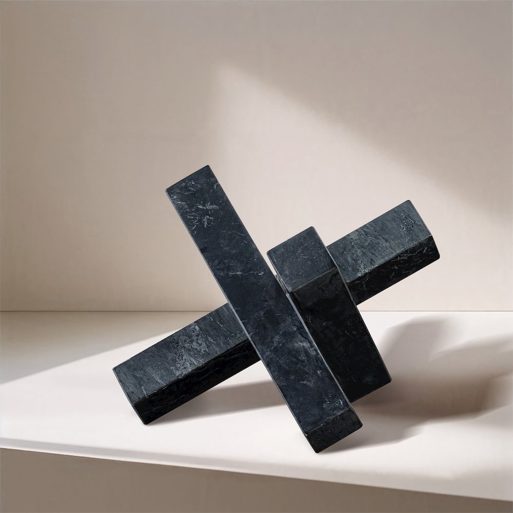 Stix Black Marble Decorative Object. Picture 4