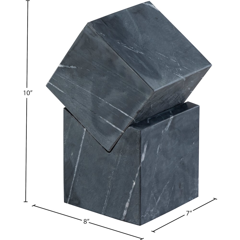Quad Black Marble Decorative Cube. Picture 5