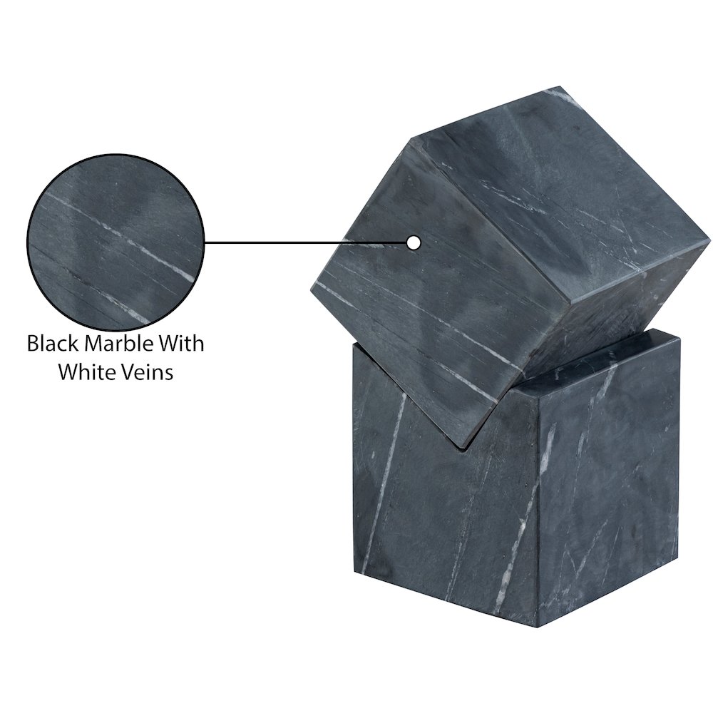 Quad Black Marble Decorative Cube. Picture 3