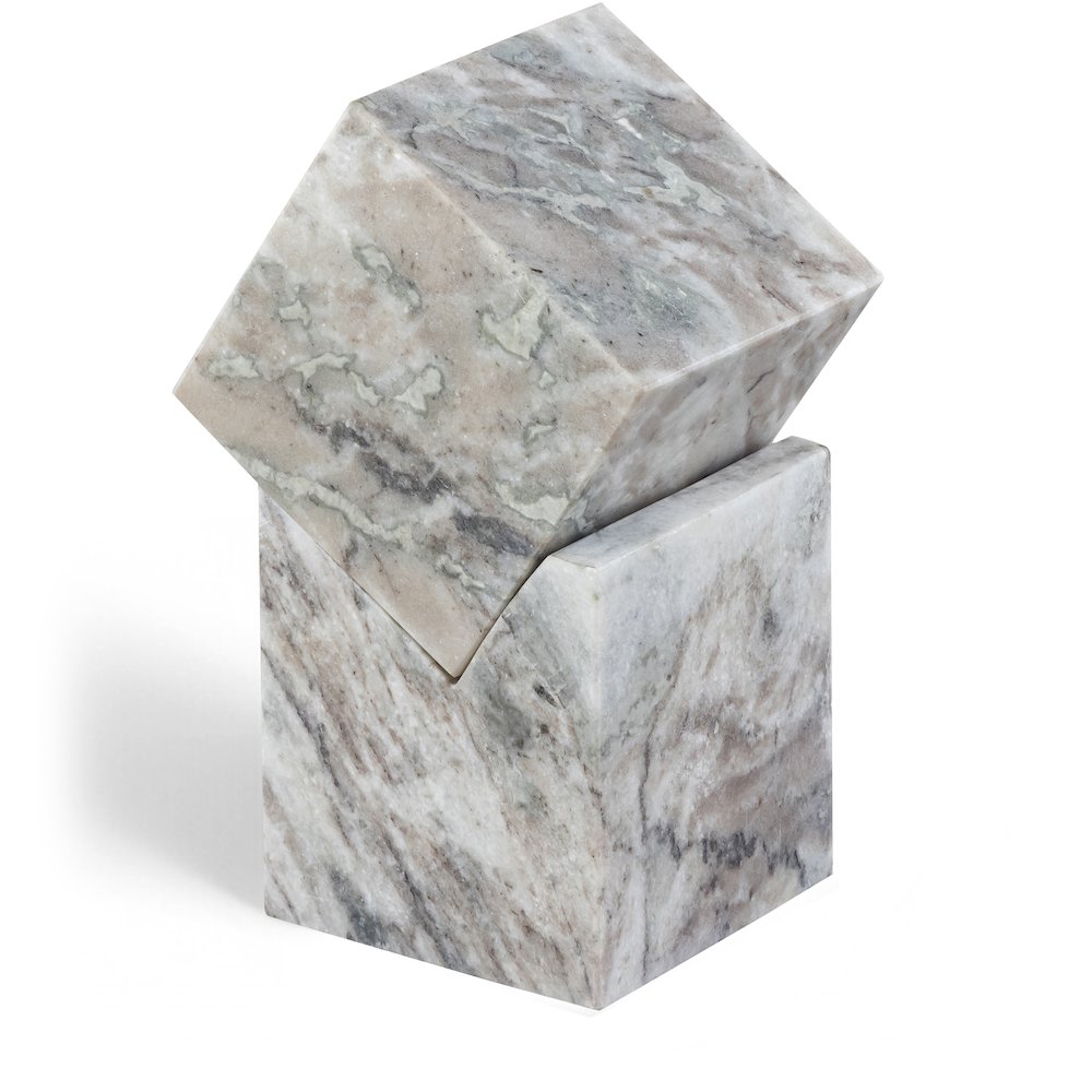 Quad Brown Marble Decorative Cube. Picture 1