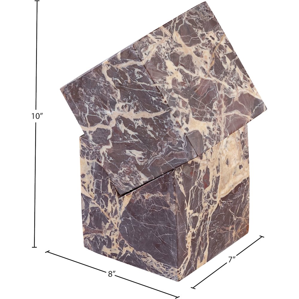 Quad Cherry Marble Decorative Cube. Picture 5