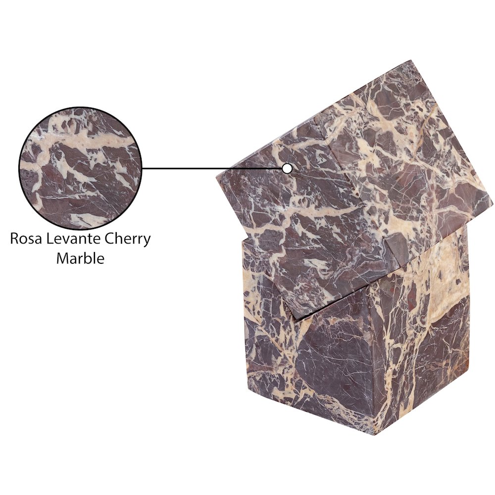 Quad Cherry Marble Decorative Cube. Picture 3