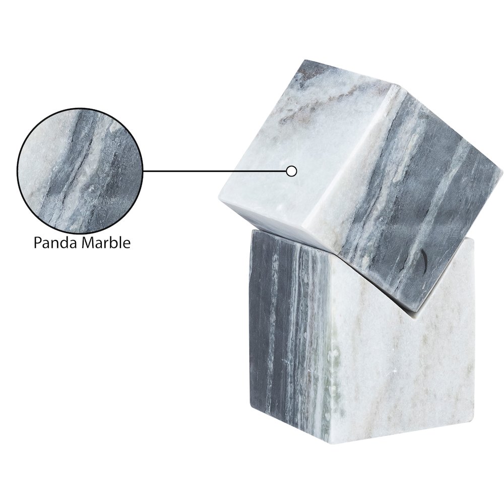 Quad Panda Marble Decorative Cube. Picture 3