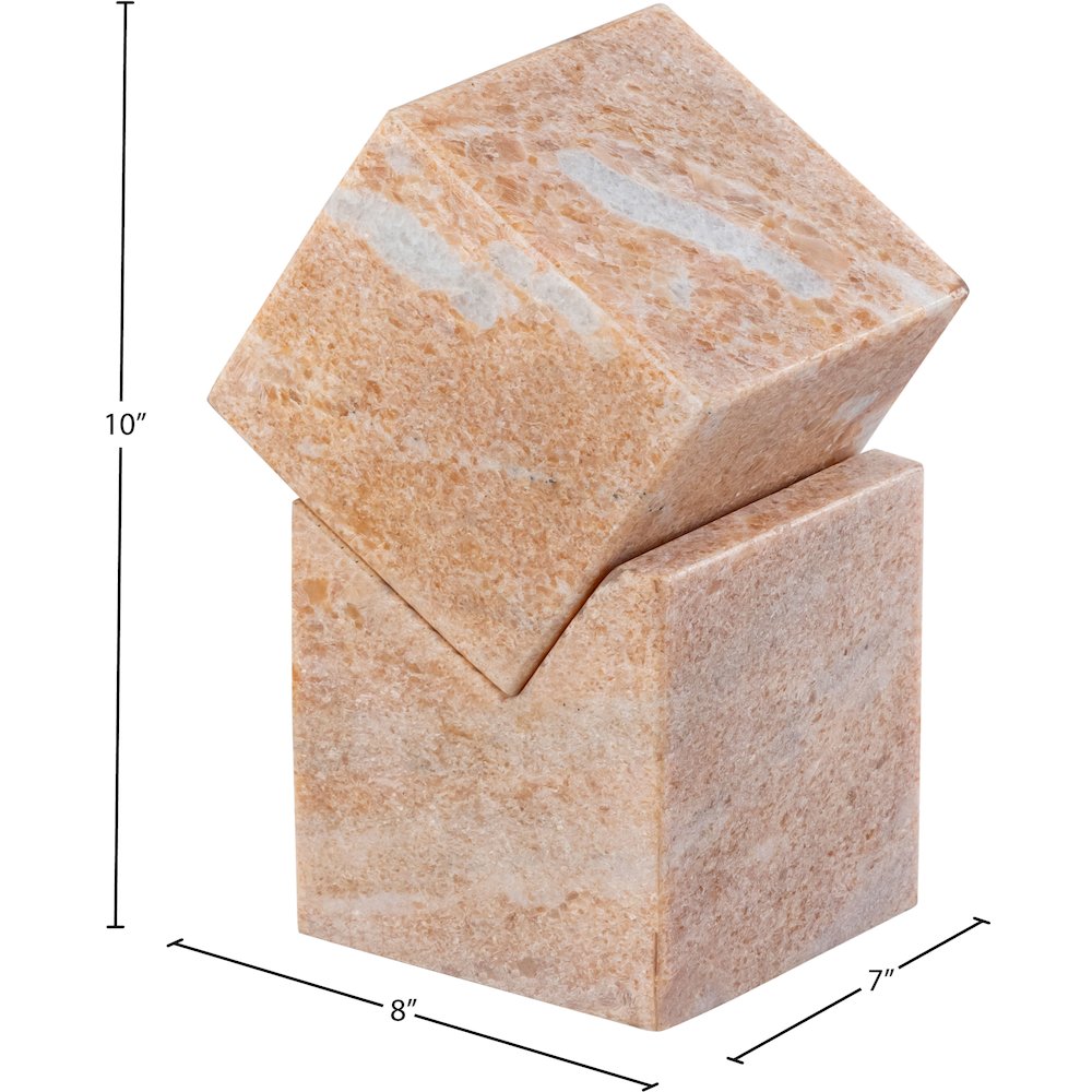Quad Pink Marble Decorative Cube. Picture 5