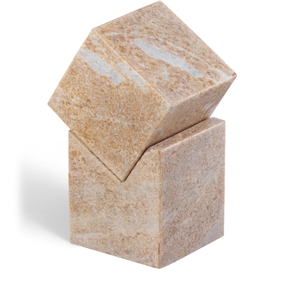 Quad Pink Marble Decorative Cube. Picture 1