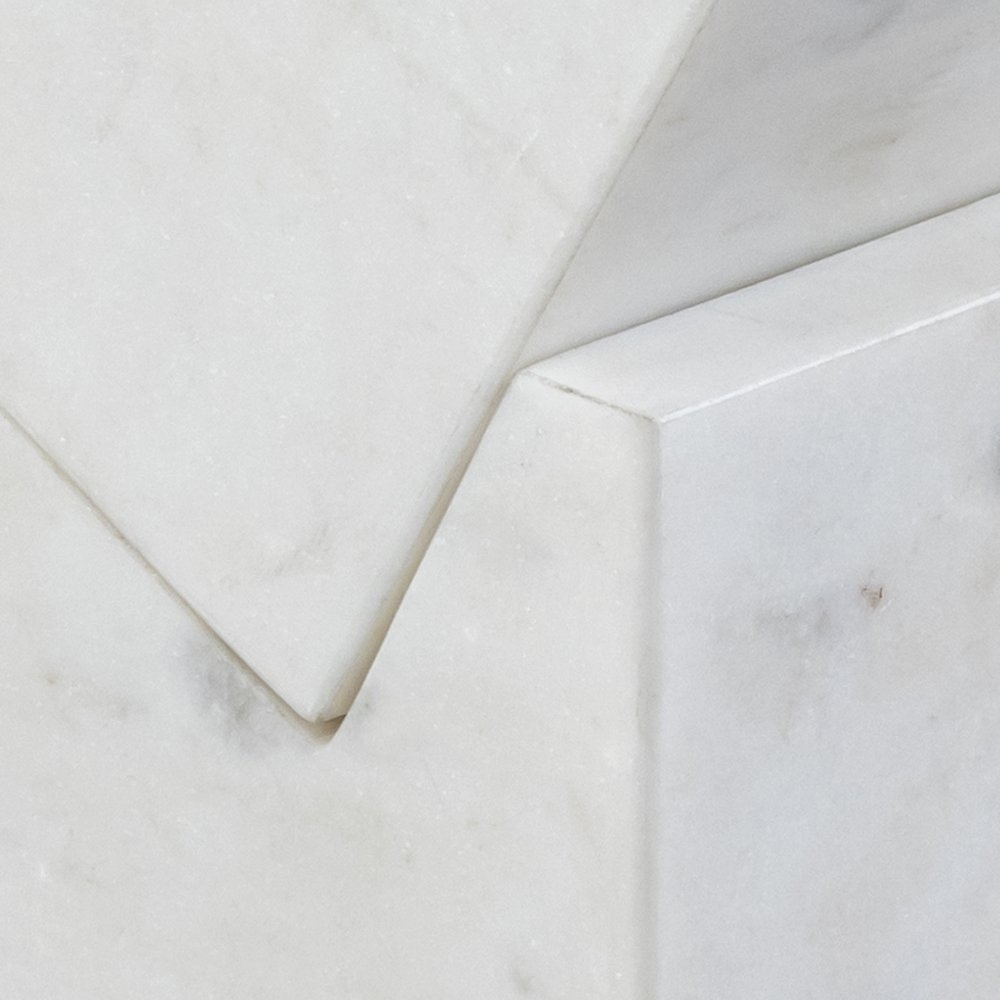 Quad White Marble Decorative Cube. Picture 2
