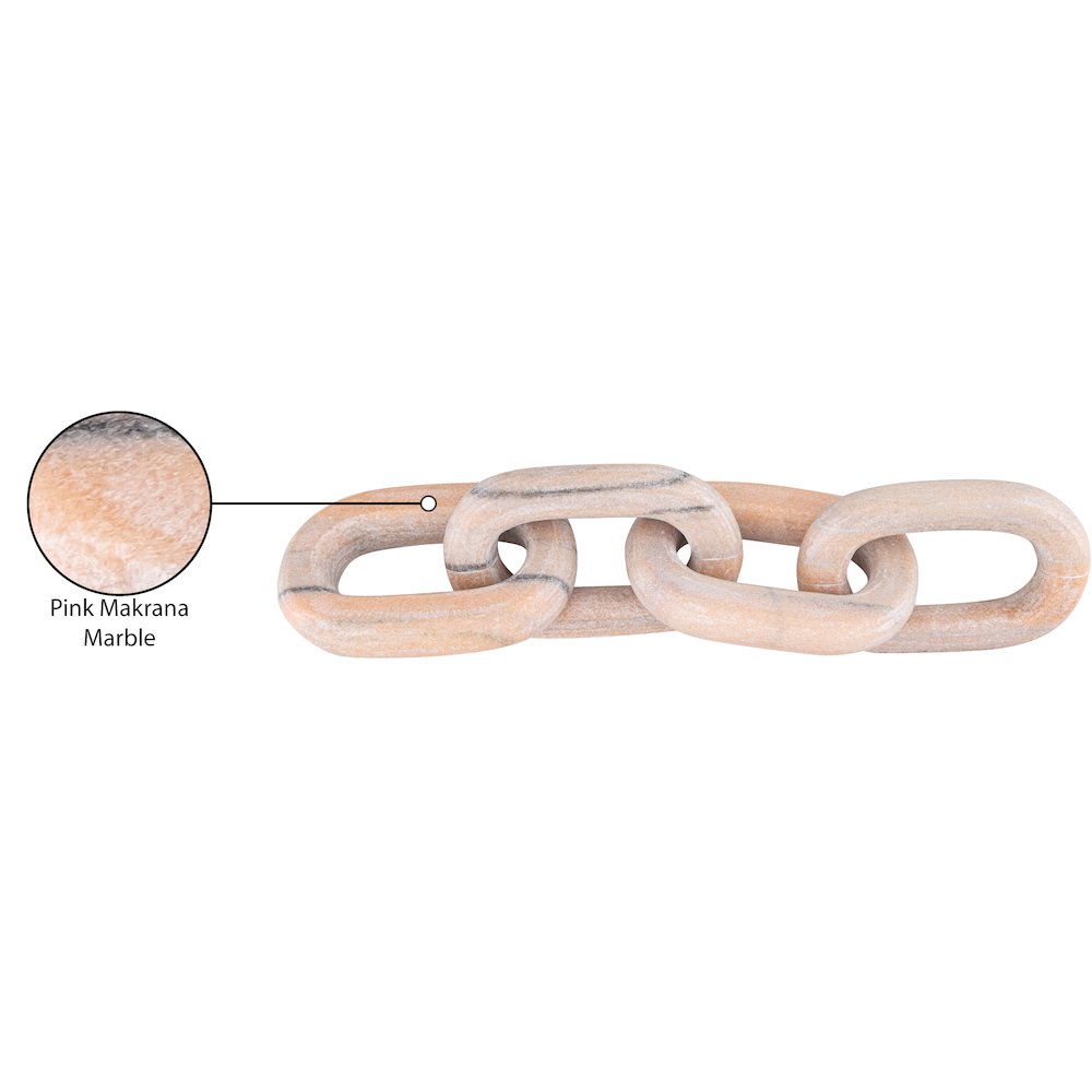 Lynx Pink Marble Decorative Chain Links. Picture 3