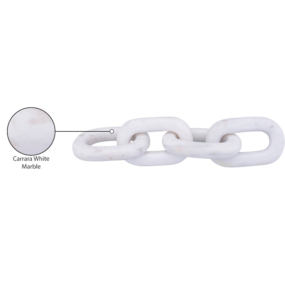 Lynx White Marble Decorative Chain Links. Picture 3