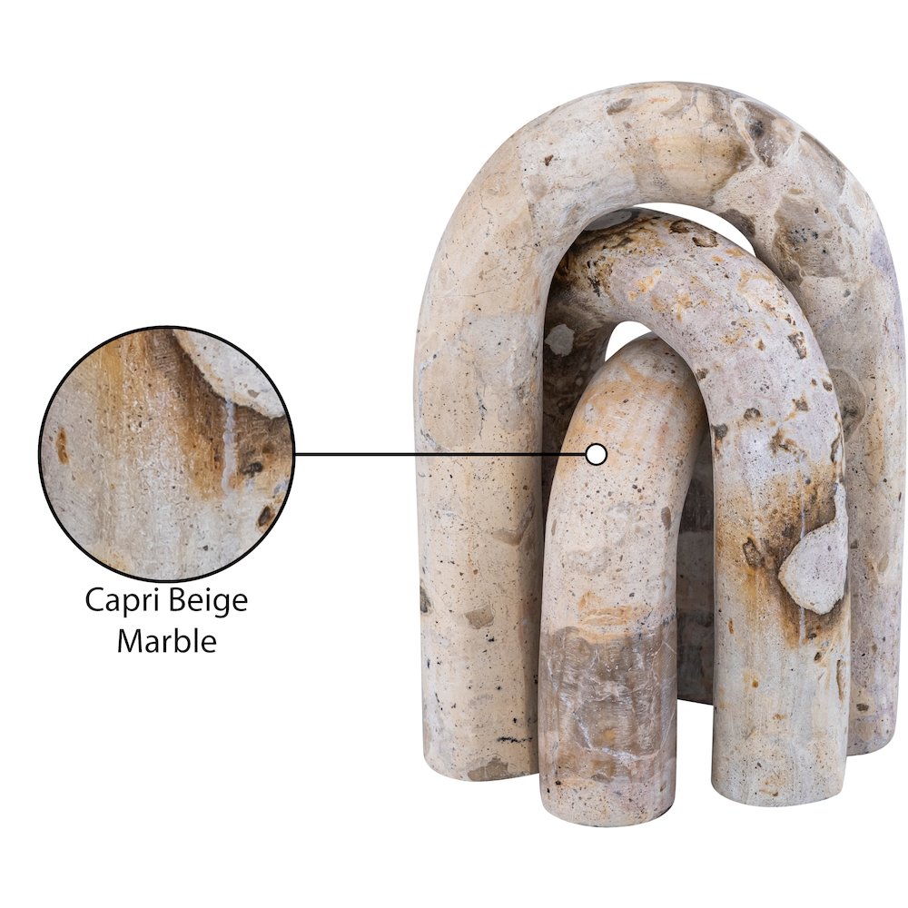 Arco Beige Marble 3pc. Decorative Object. Picture 3