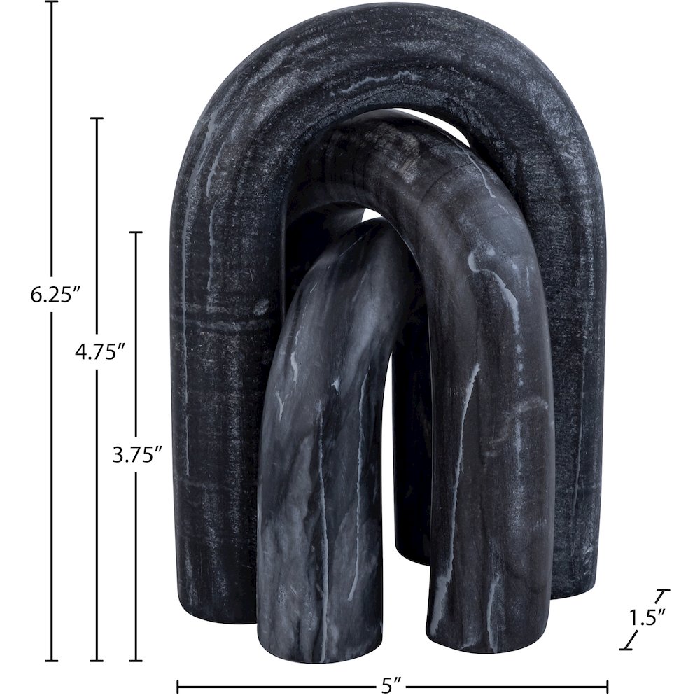 Arco Black Marble 3pc. Decorative Object. Picture 5