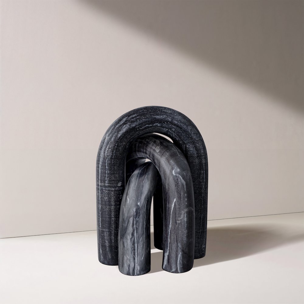Arco Black Marble 3pc. Decorative Object. Picture 4