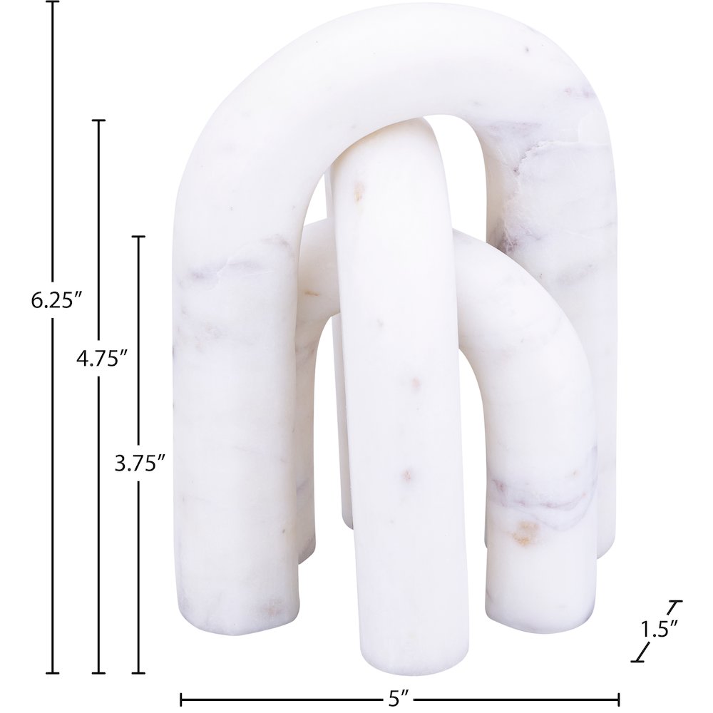 Arco White Marble 3pc. Decorative Object. Picture 5