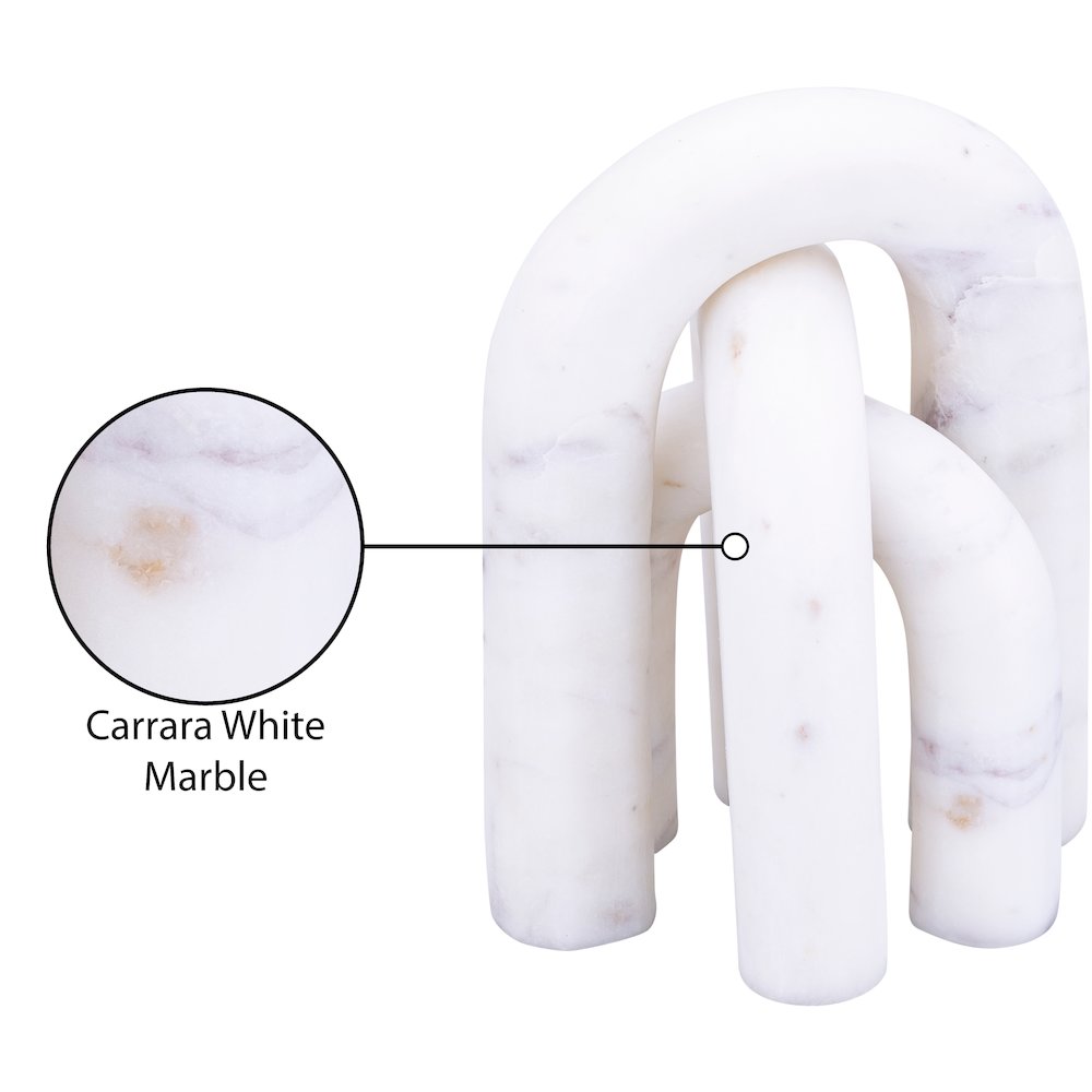 Arco White Marble 3pc. Decorative Object. Picture 3