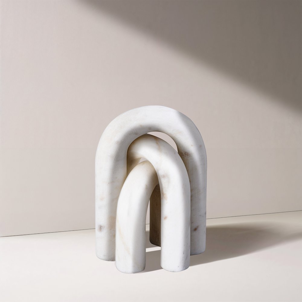 Arco White Marble 3pc. Decorative Object. Picture 4