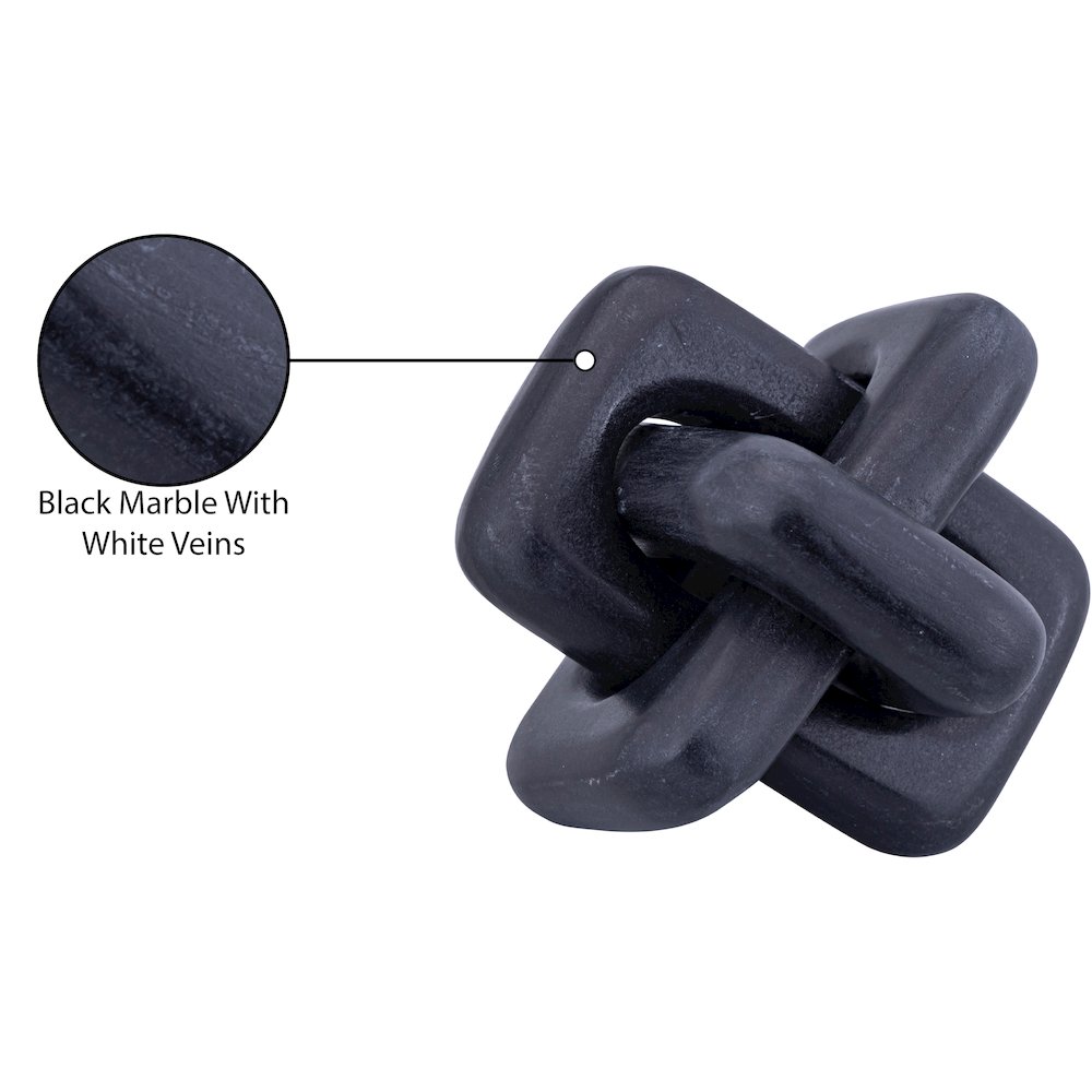 Bond Black Marble Decorative Knot. Picture 3