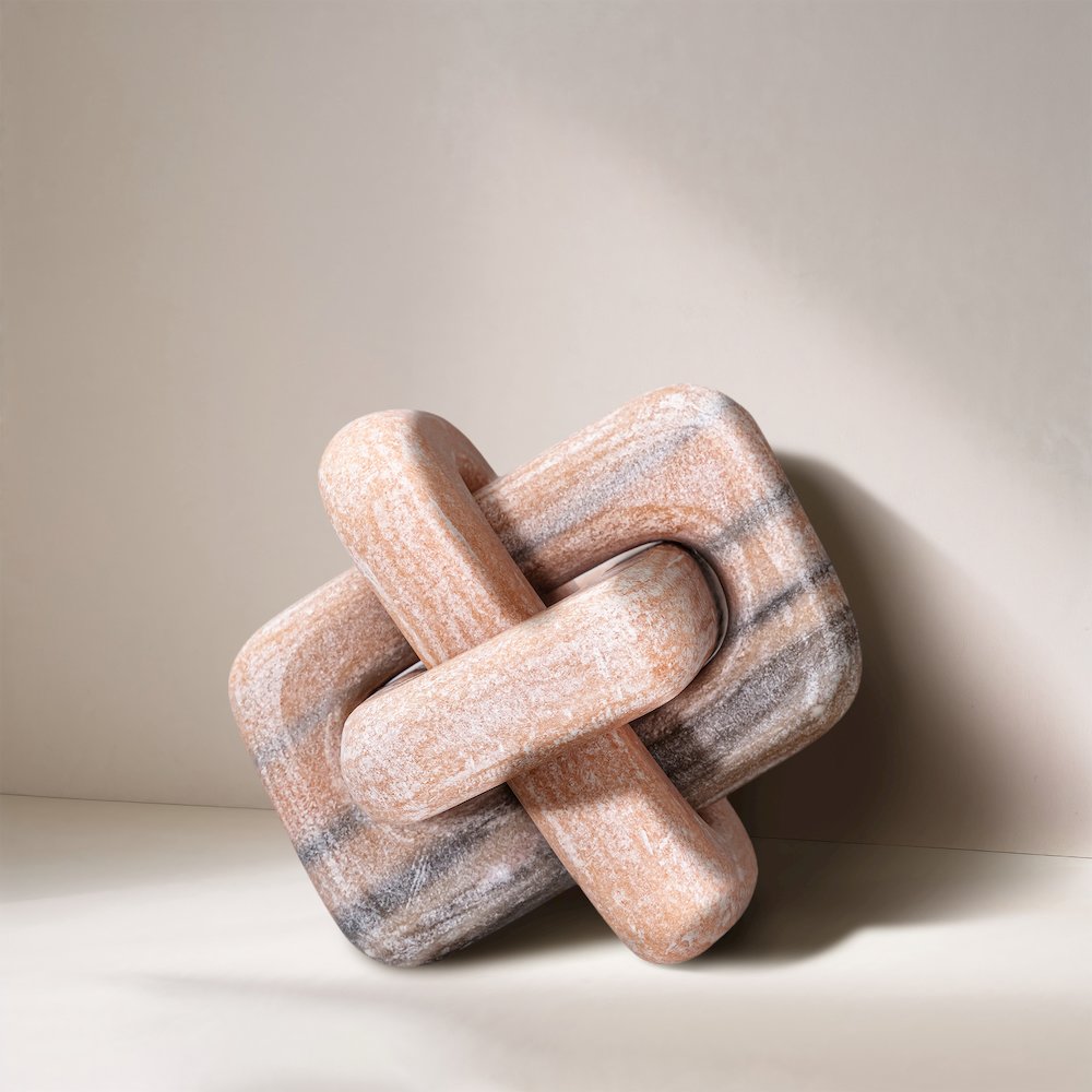 Bond Pink Marble Decorative Knot. Picture 4