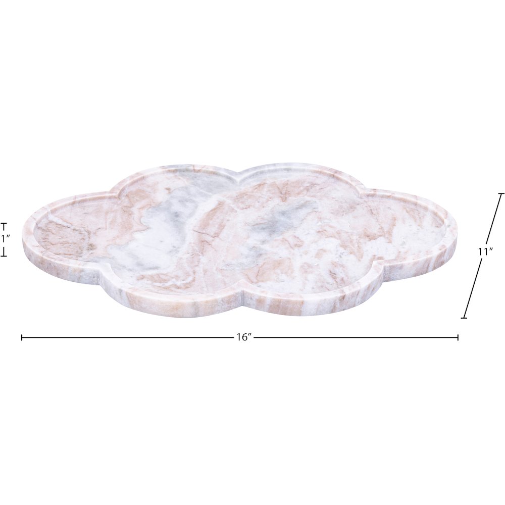 Rimini Brown Clover Shaped Marble Tray. Picture 5