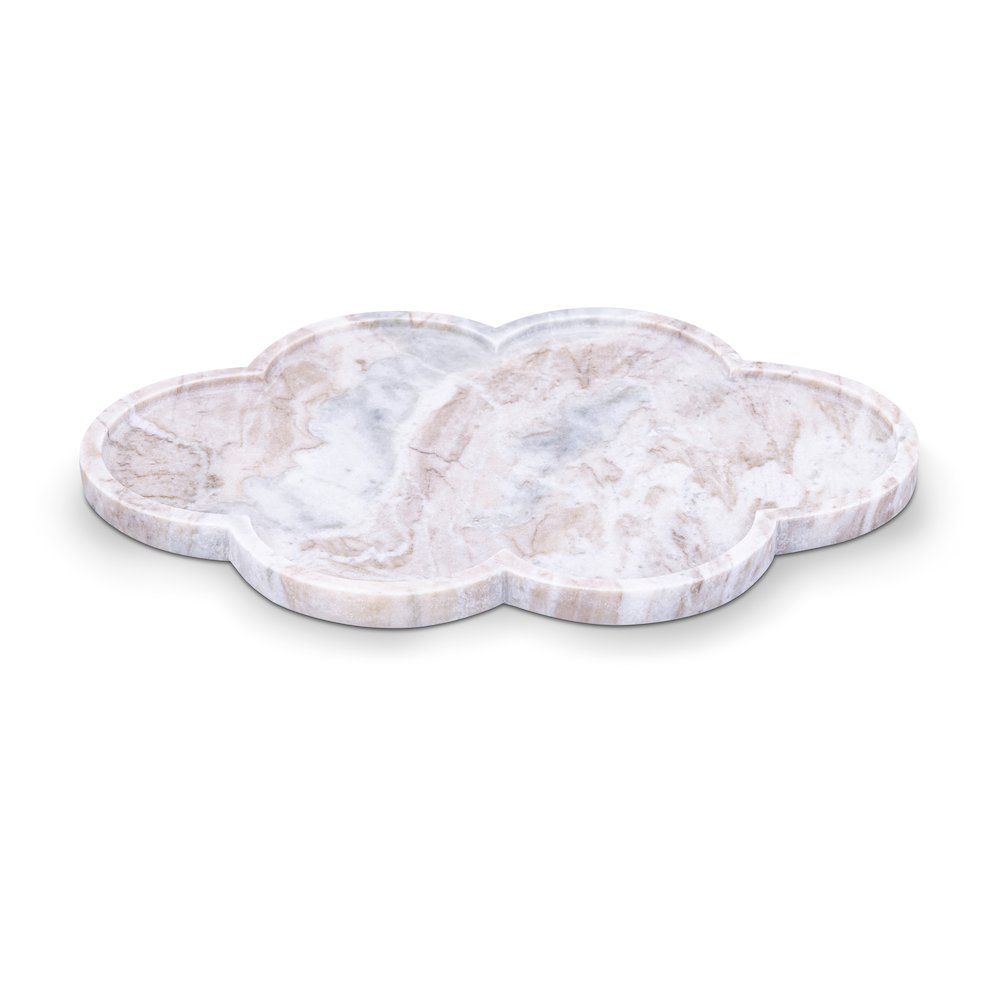 Rimini Brown Clover Shaped Marble Tray. Picture 1