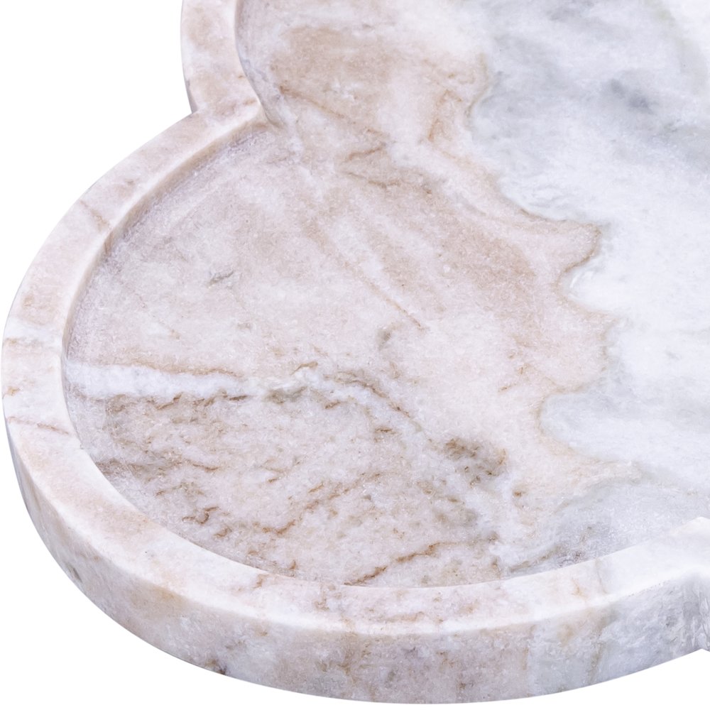 Rimini Brown Clover Shaped Marble Tray. Picture 2