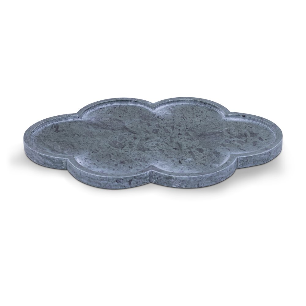 Rimini Green Clover Shaped Marble Tray. Picture 1