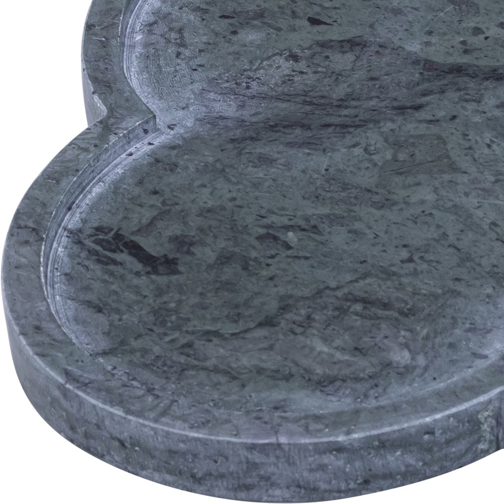 Rimini Green Clover Shaped Marble Tray. Picture 2