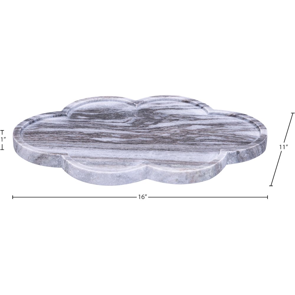 Rimini Panda Clover Shaped Marble Tray. Picture 5