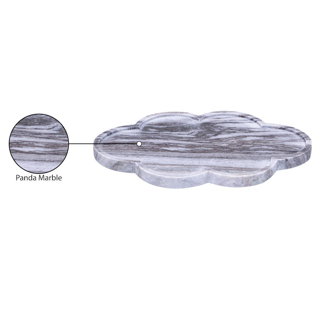Rimini Panda Clover Shaped Marble Tray. Picture 3