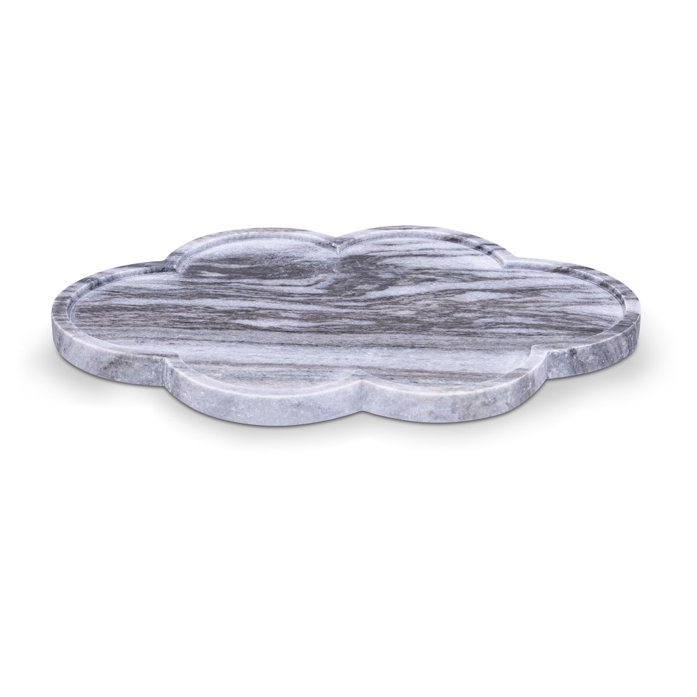 Rimini Panda Clover Shaped Marble Tray. Picture 1