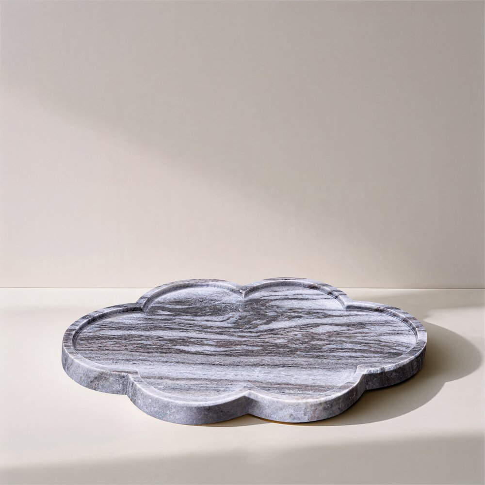 Rimini Panda Clover Shaped Marble Tray. Picture 4