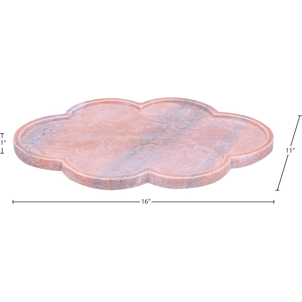 Rimini Pink Clover Shaped Marble Tray. Picture 5
