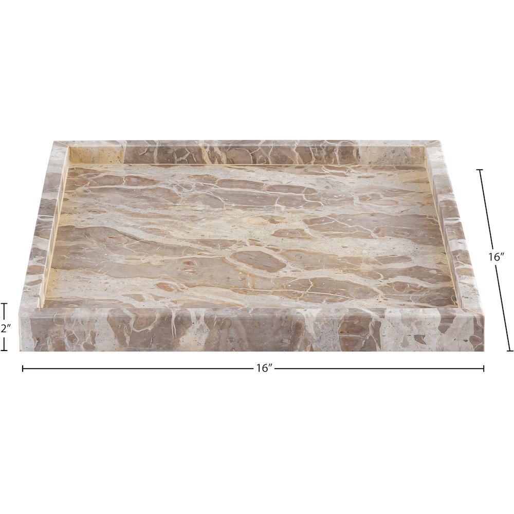 Barletta Beige Square Marble Tray. Picture 5