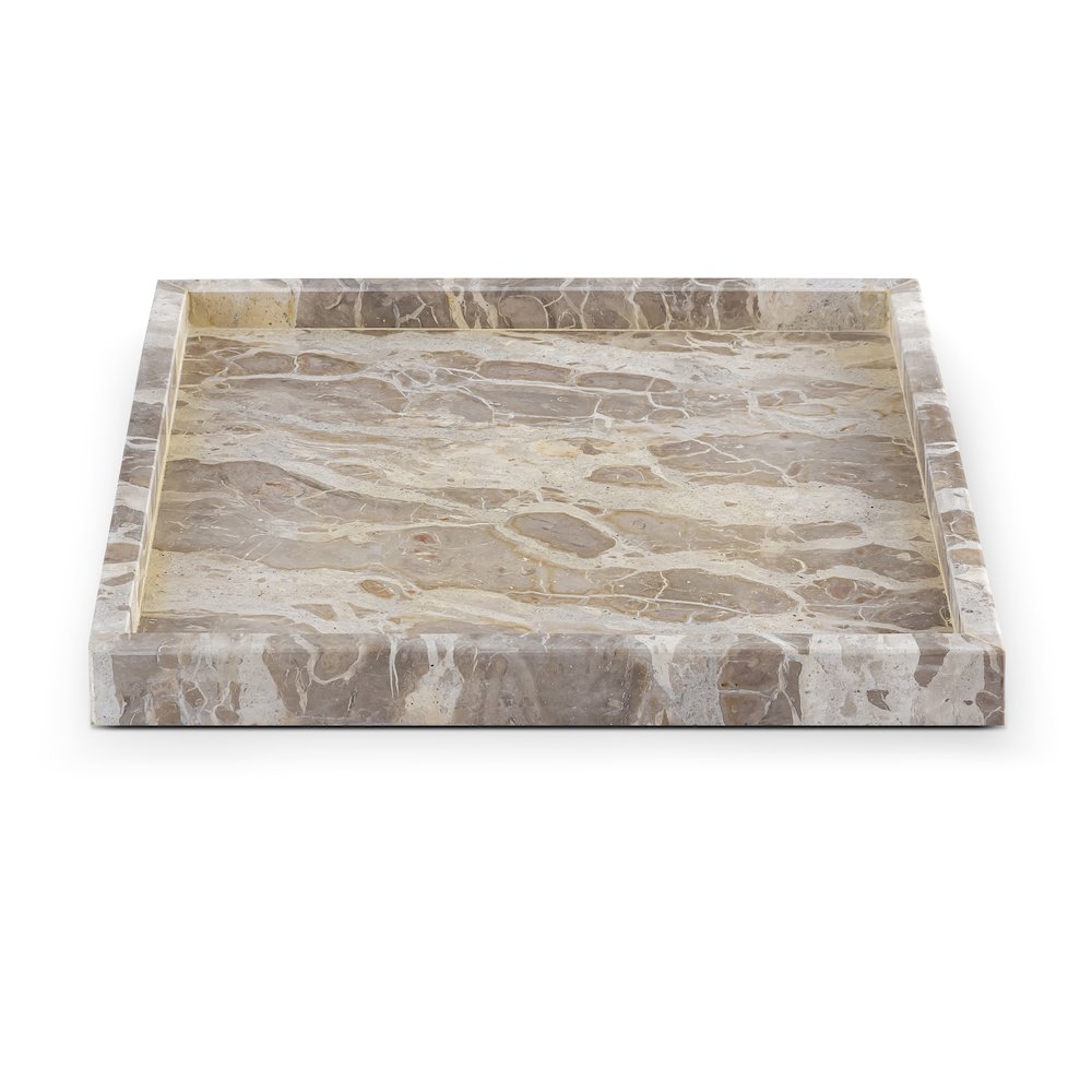 Barletta Beige Square Marble Tray. Picture 1
