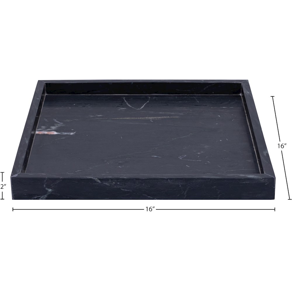 Barletta Black Square Marble Tray. Picture 5