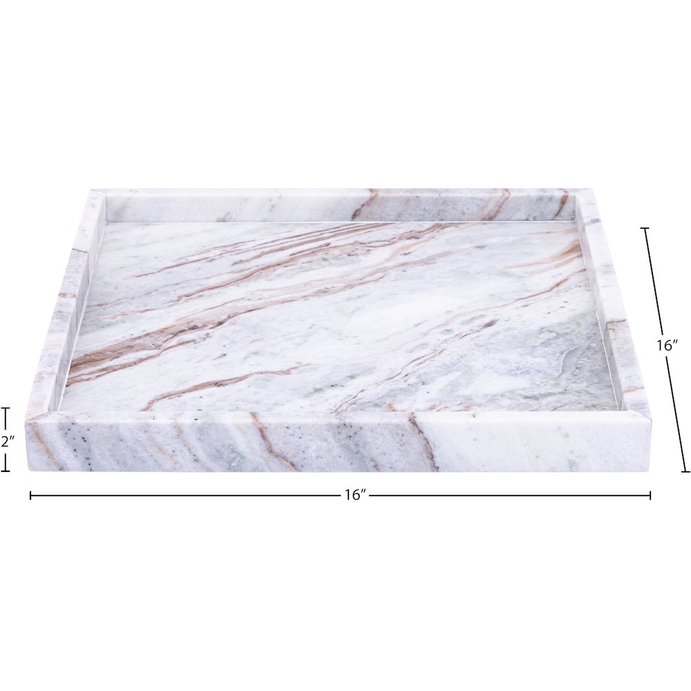 Barletta Brown Square Marble Tray. Picture 5