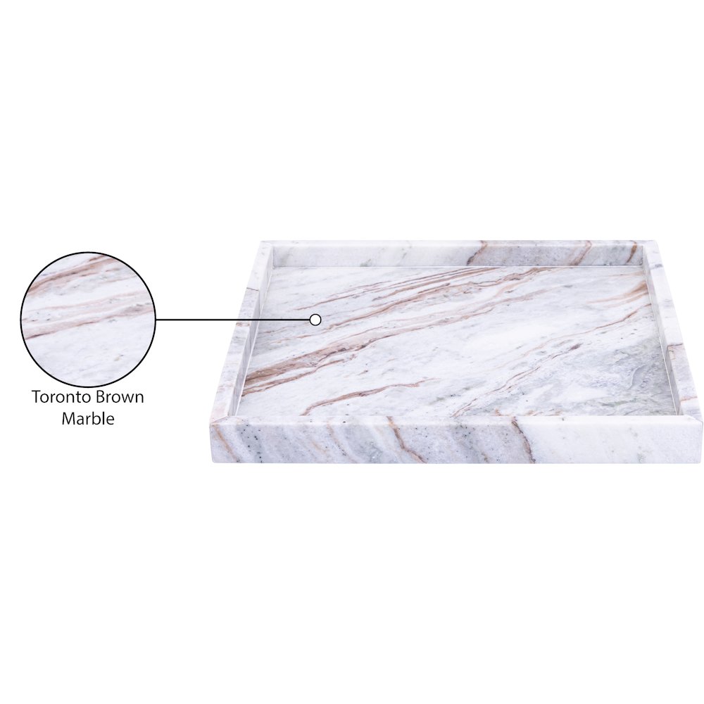 Barletta Brown Square Marble Tray. Picture 3