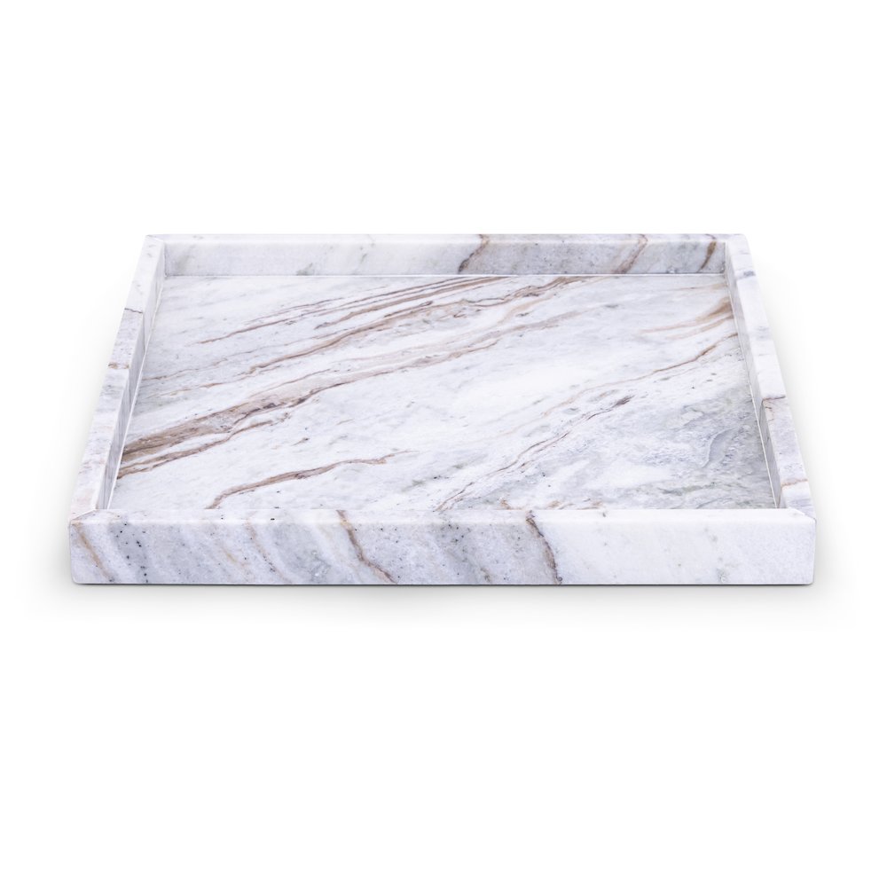 Barletta Brown Square Marble Tray. Picture 1