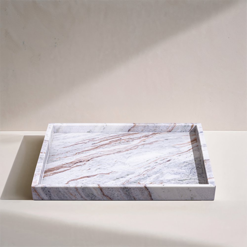 Barletta Brown Square Marble Tray. Picture 4