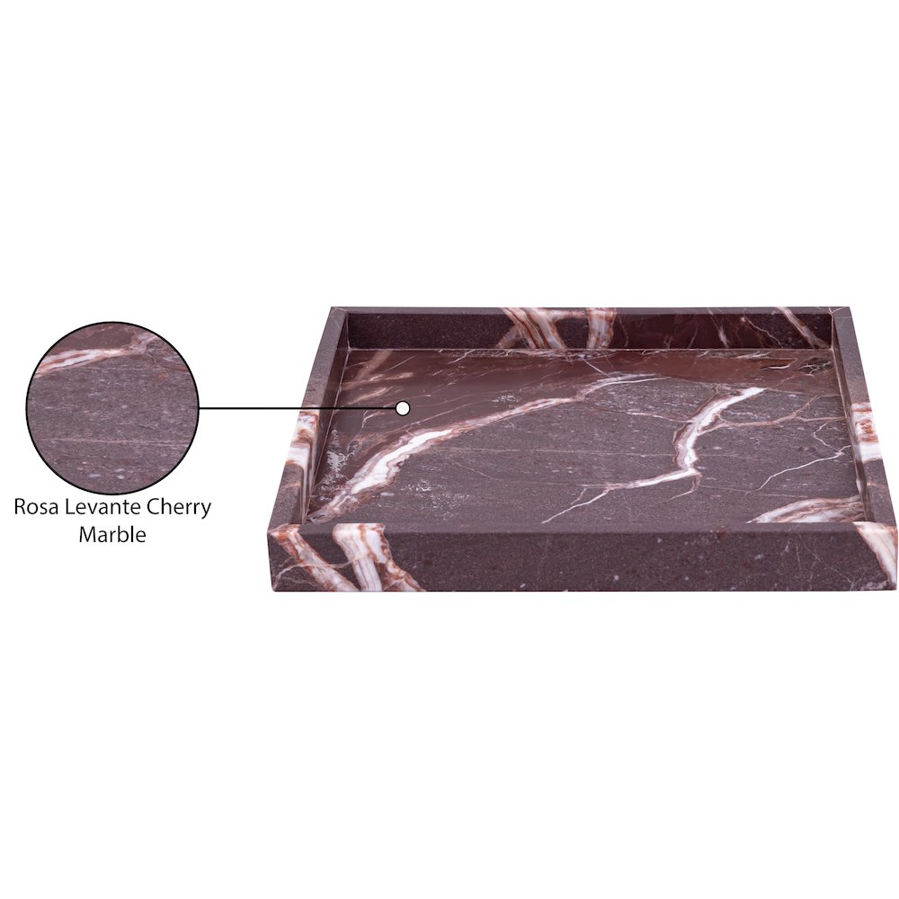 Barletta Cherry Square Marble Tray. Picture 3