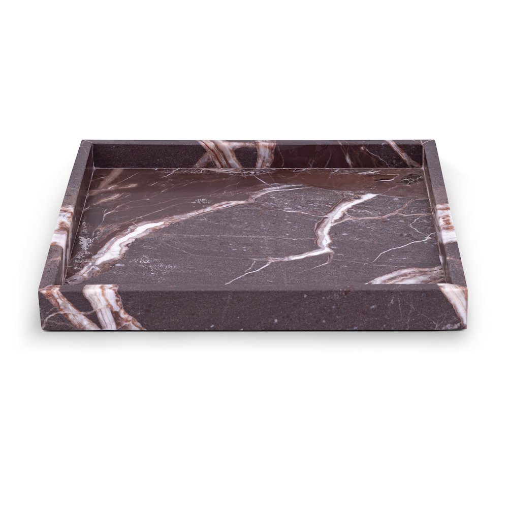 Barletta Cherry Square Marble Tray. Picture 1
