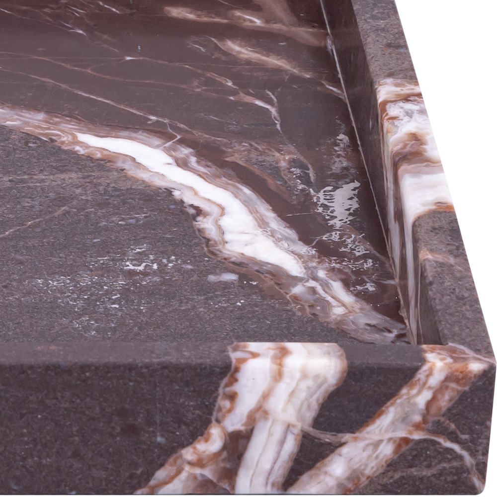 Barletta Cherry Square Marble Tray. Picture 2