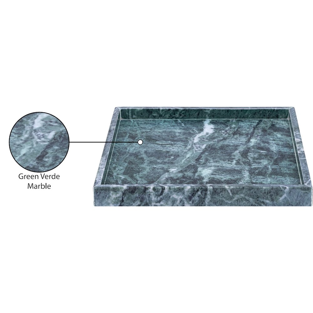 Barletta Green Square Marble Tray. Picture 3