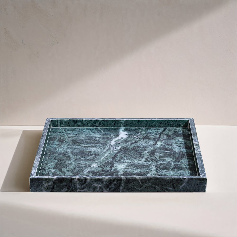 Barletta Green Square Marble Tray. Picture 4