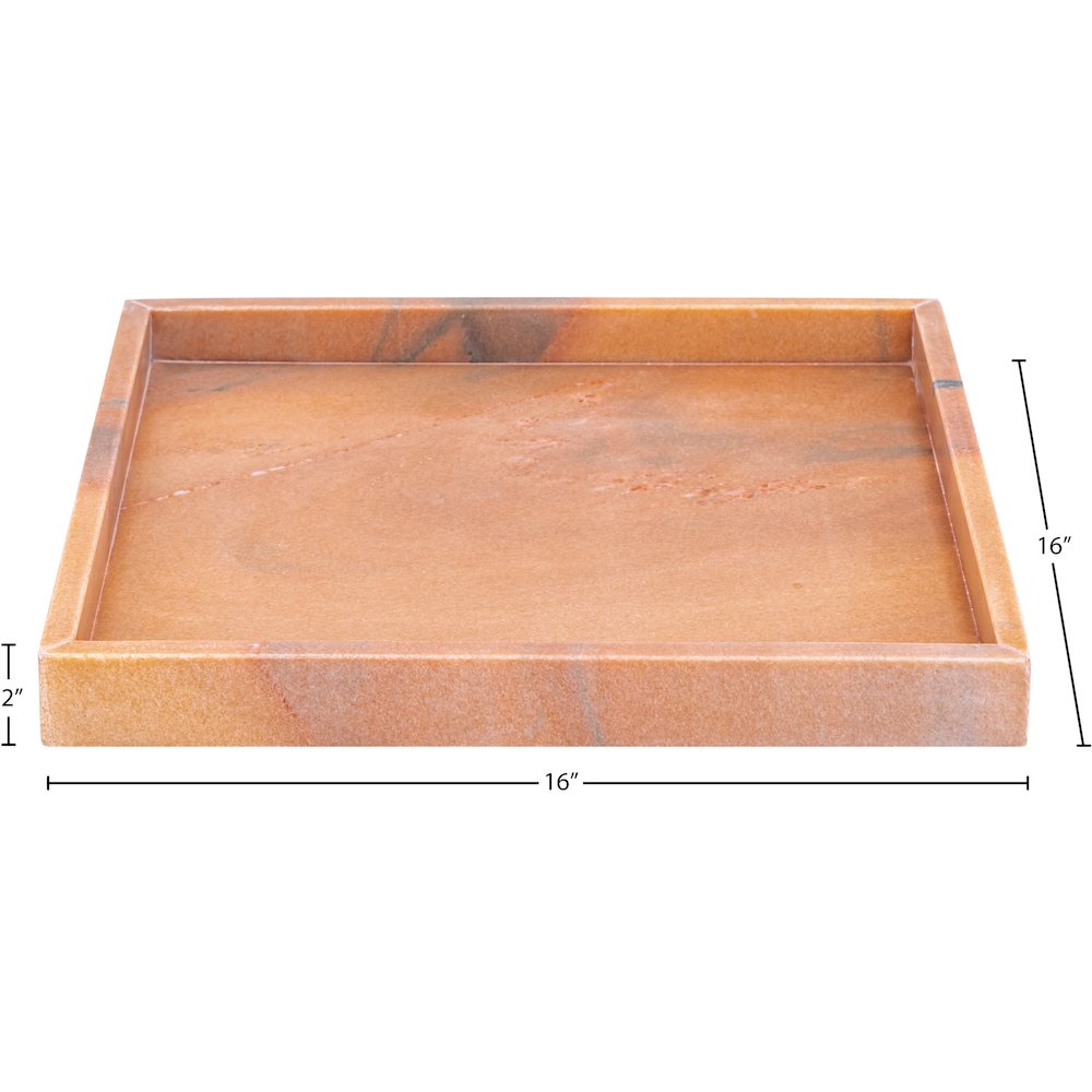 Barletta Pink Square Marble Tray. Picture 5